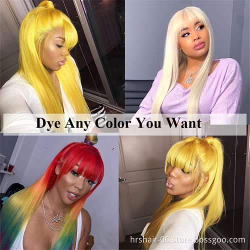 Wholesale Indian Unprocessed Raw Remy Lace Frontal Wig, Virgin Cuticle Aligned Peruvian Human Hair Front Lace Front Wigs